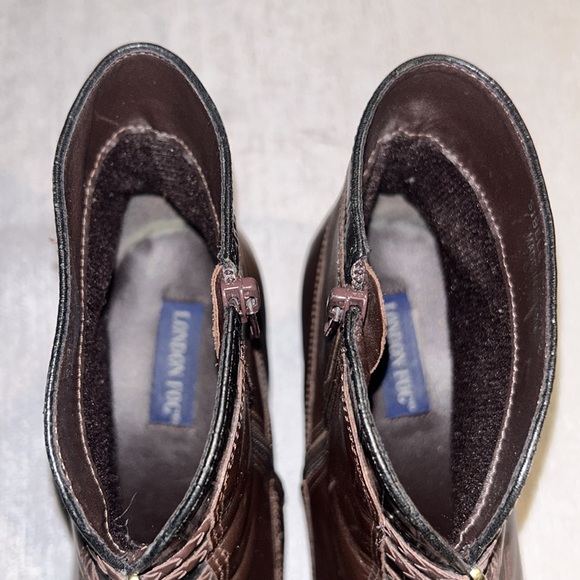 London Fog Women’s/Sieblen Tall Brown Ankle Booties w/ Chunky Heel Size 8 - Picture 10 of 16